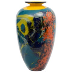Ioan Nemtoi Großes geblasenes zeitgenössisches Kunstglas Monumental Skala signiert Vase