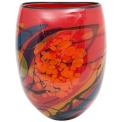 Ioan Nemtoi Tall Blown Contemporary Art Glass Signed Vase