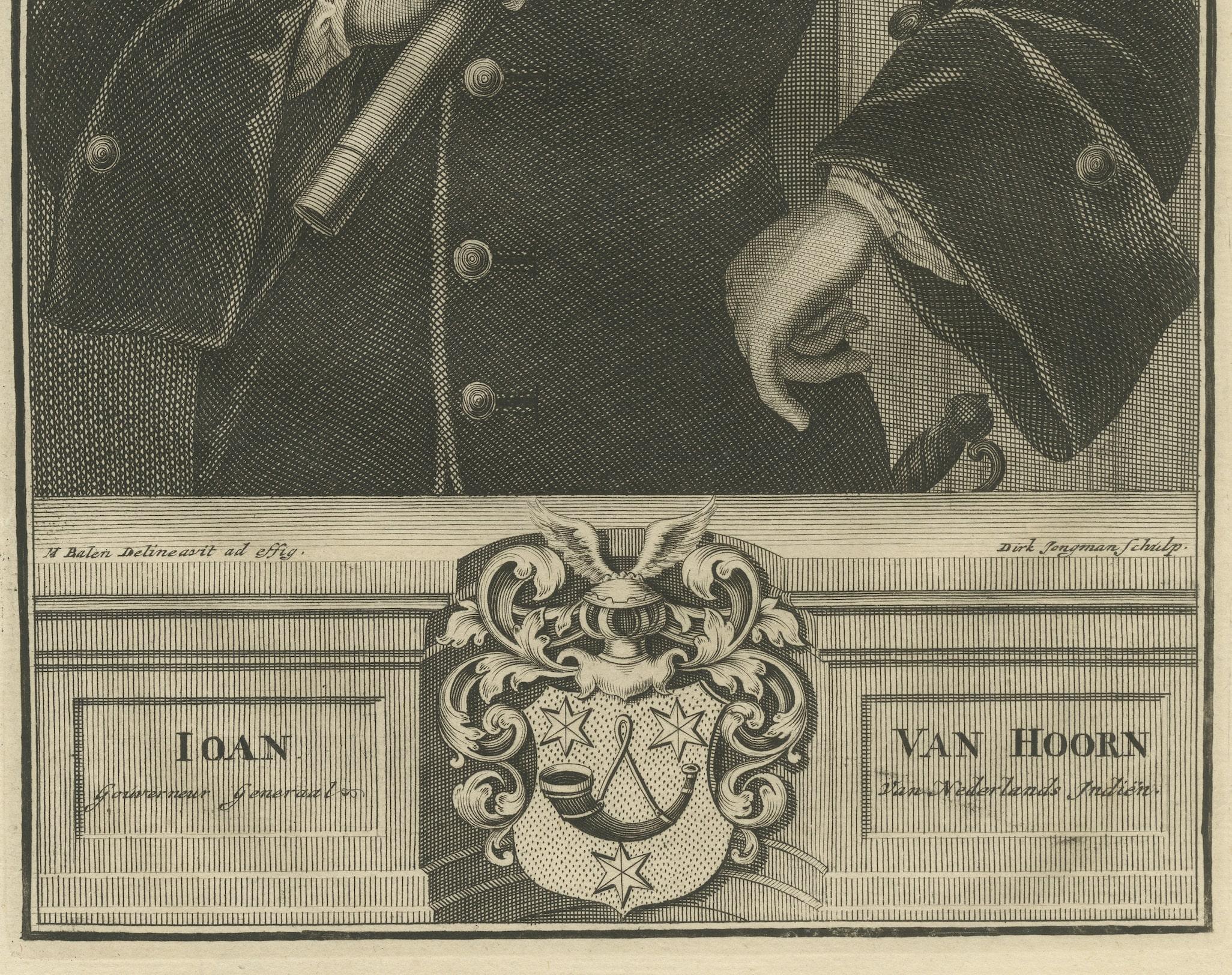 Ioan Van Hoorn: Esteemed Governor-General of the VOC, Dutch East Indies, 1724 In Good Condition For Sale In Langweer, NL