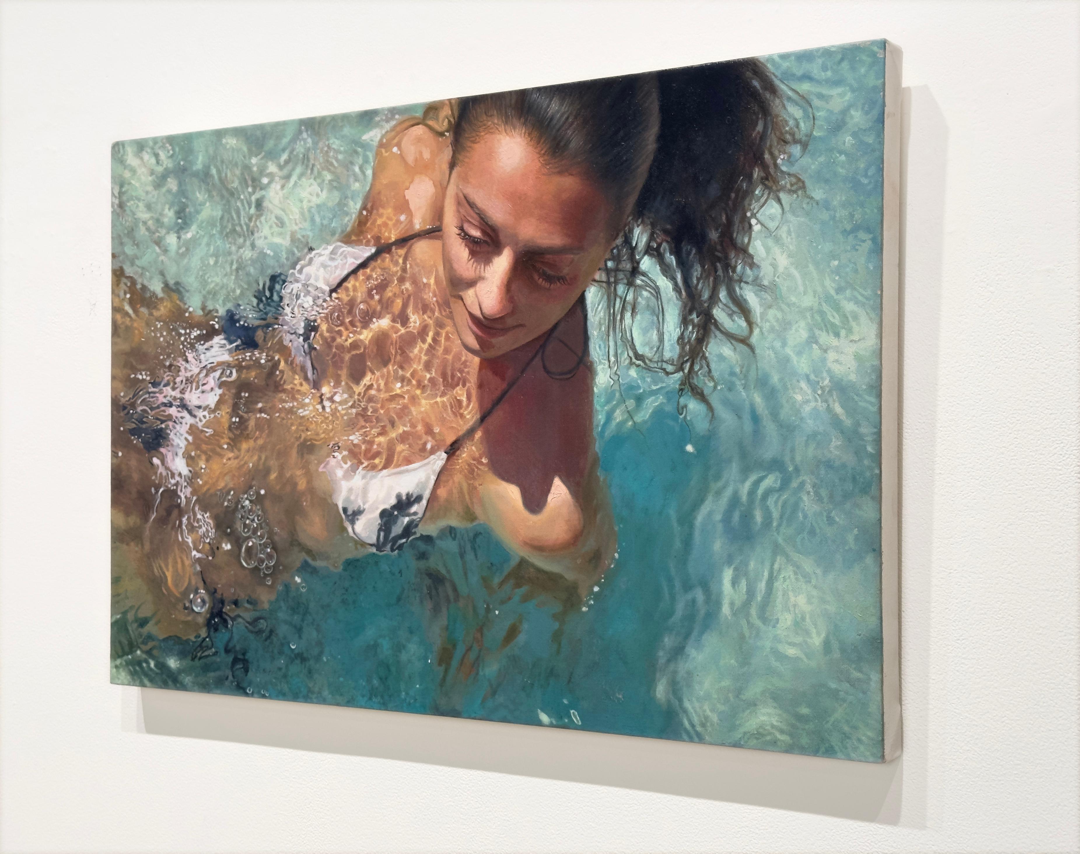 ARCONTIA - Grecia / Nadadora / Mujer / Realismo / Agua - Painting Contemporáneo de Ioanna Stefou