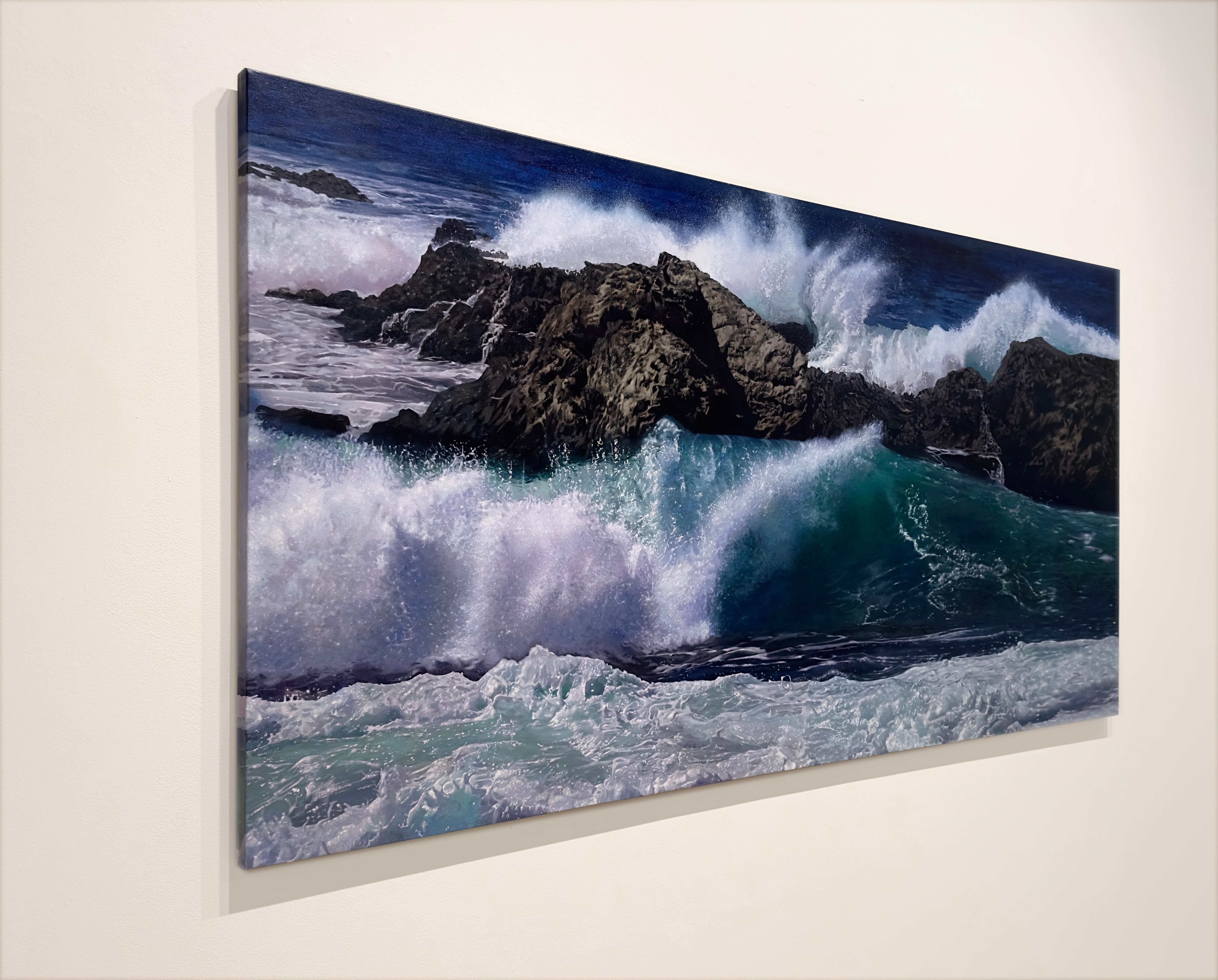 EN EL MAR II - Paisaje marino / Realismo / Grecia / Playa / Olas rompiendo - Painting Contemporáneo de Ioanna Stefou