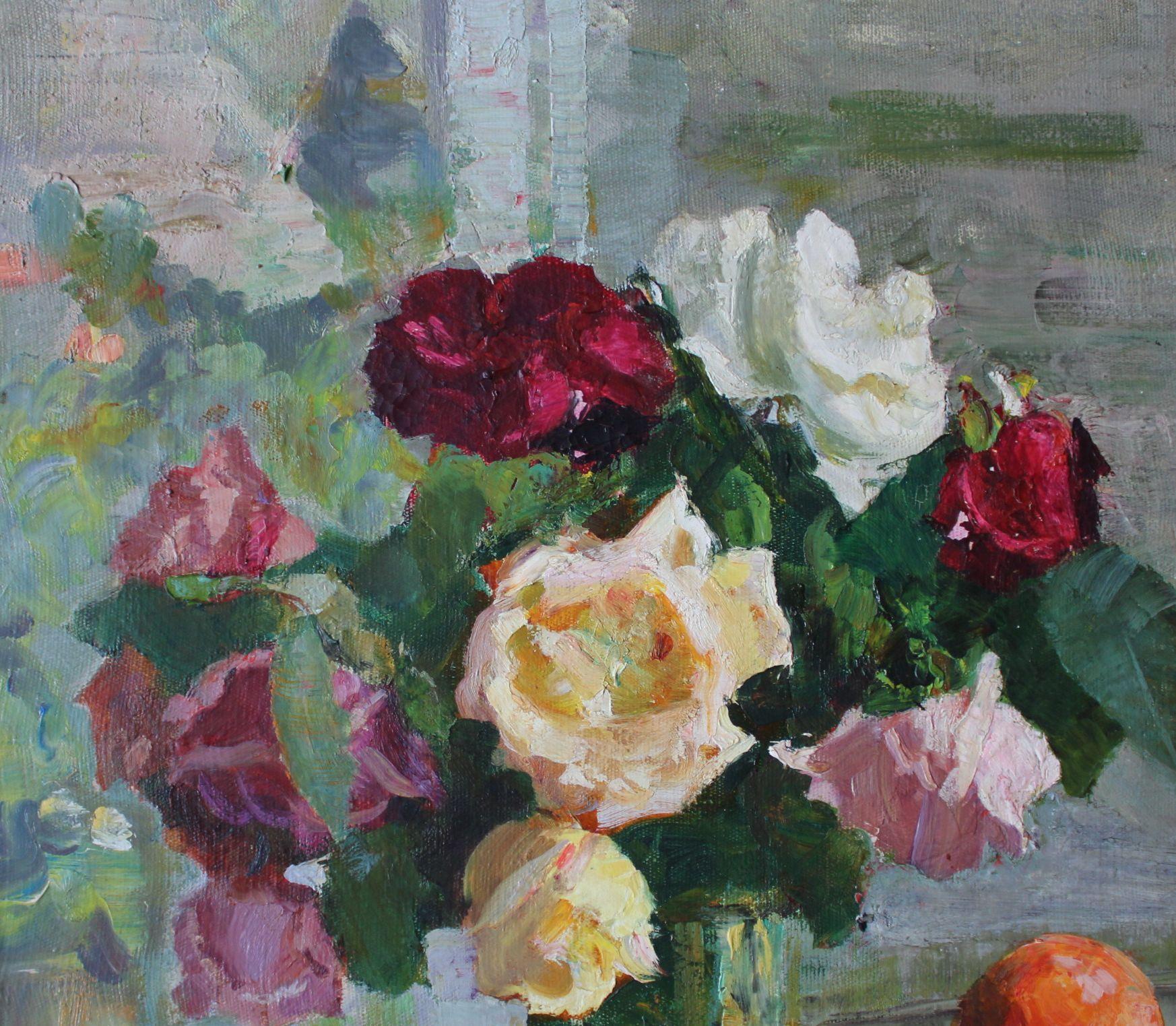 Still Life with flowers. Oil on canvas. 74x54 cm. For Sale 1