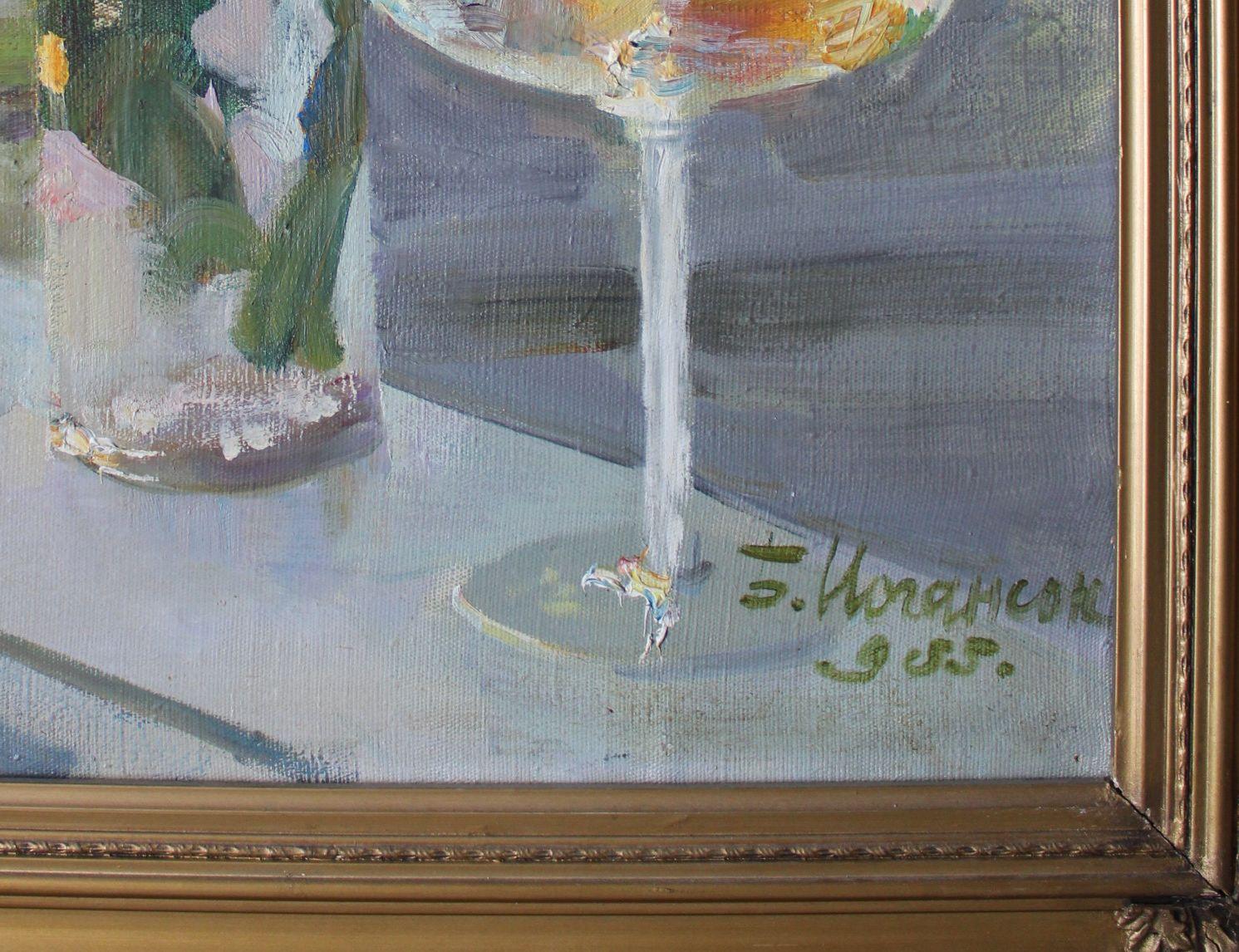Still Life with flowers. Oil on canvas. 74x54 cm. For Sale 4