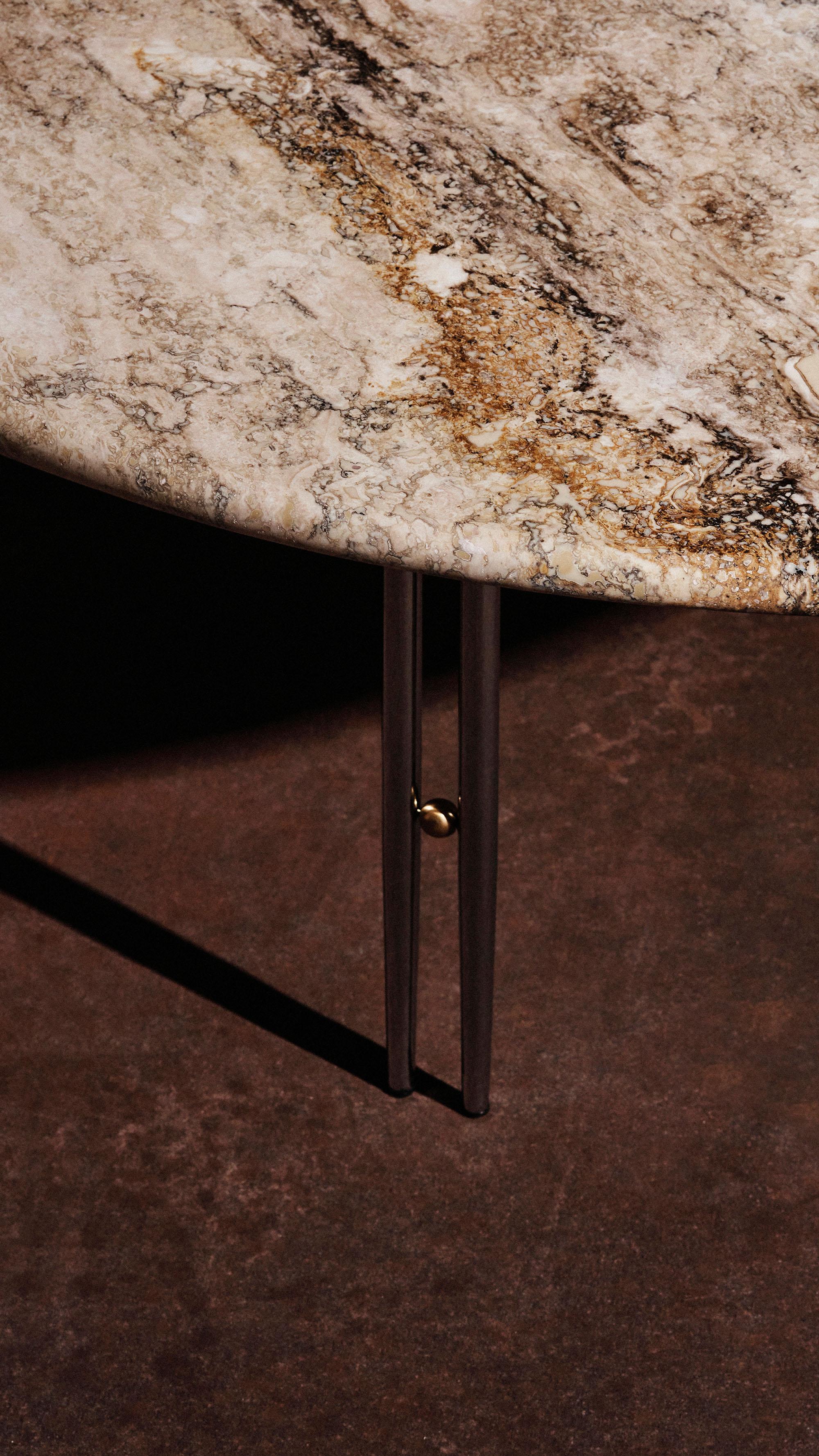 ‘IOI’ Travertine Side Table by GamFratesi for GUBI For Sale 1