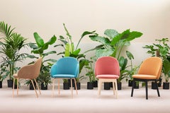 Iola Sessel mit Armlehne aus schwarzem Eschenholzgestell und Schaumstoffsitz, von E-ggs