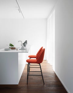 Iola Stool in Orange Fabric with Black Metal Base by E-GGS for Miniforms
