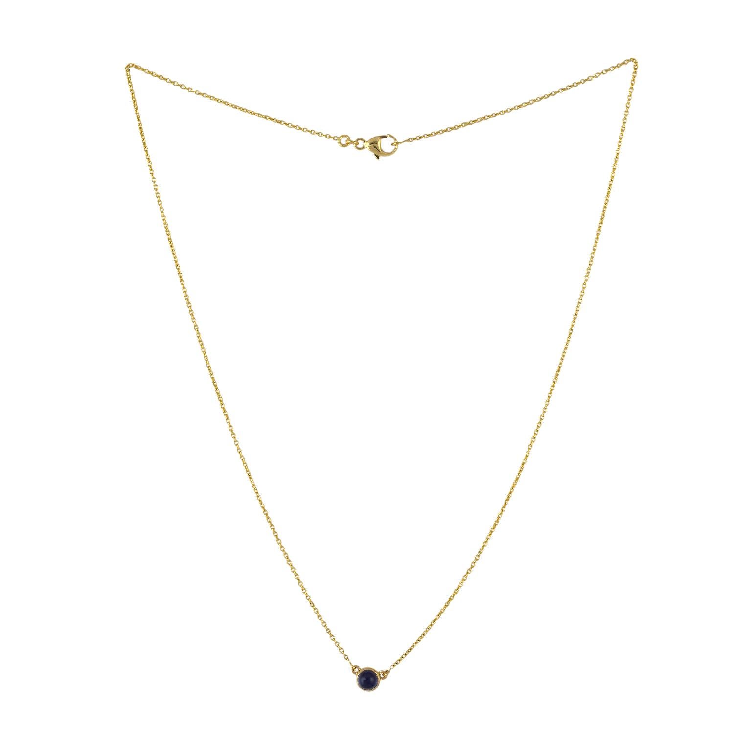 Mixed Cut Iolite Pendant Chain Necklace Made In 18k yellow Gold For Sale