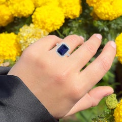 Bague en iolite avec diamants 3.68 carats or blanc 14K