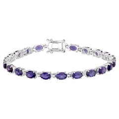 Bracciale Tennis Iolite 8,6 Carati Placcato in rodio A. Silver