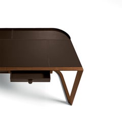 Ion Walnut and Saddle Leather Writing Desk