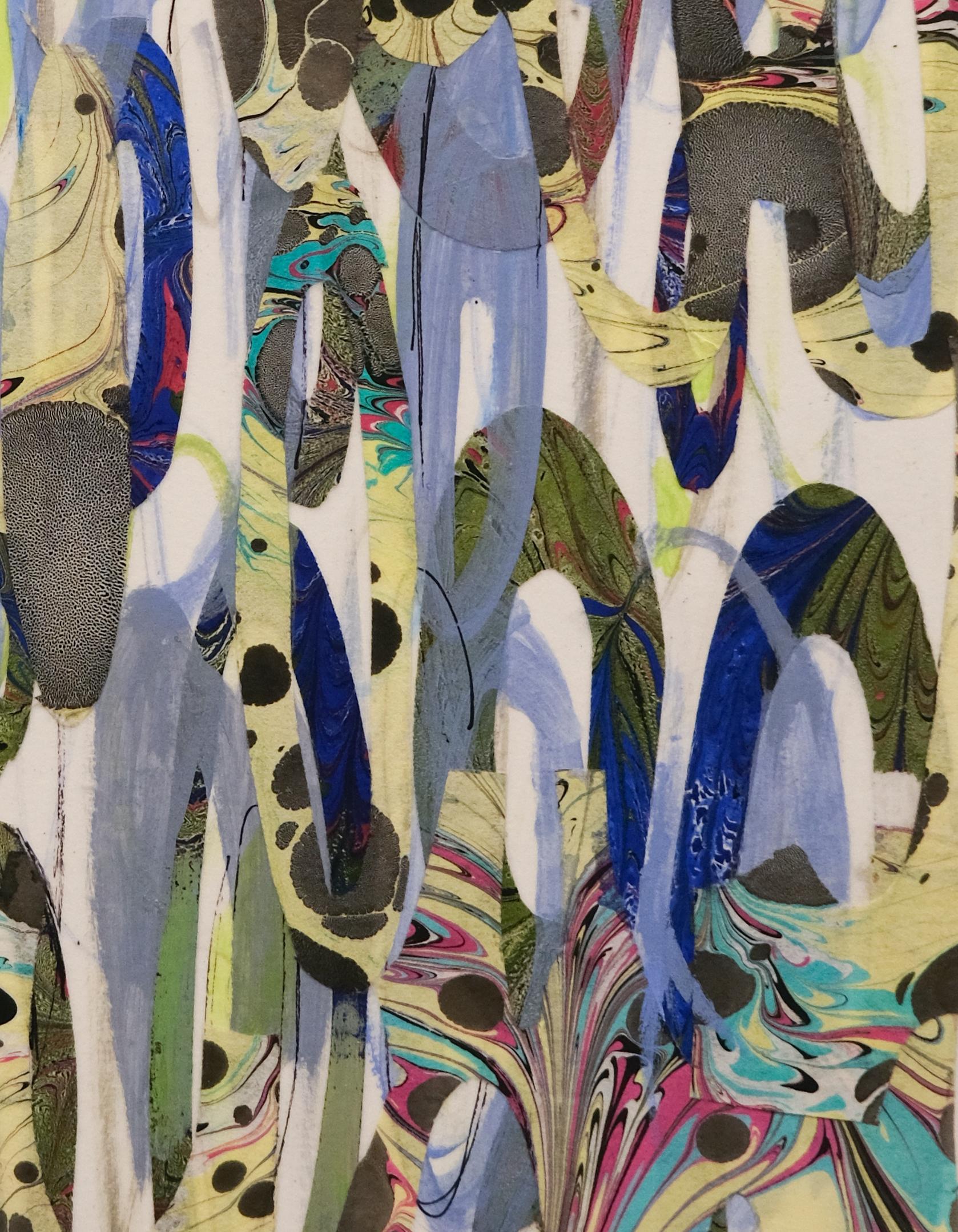 Actuels : collage technique mixte sur papier - Abstrait Mixed Media Art par Iona Fromboluti