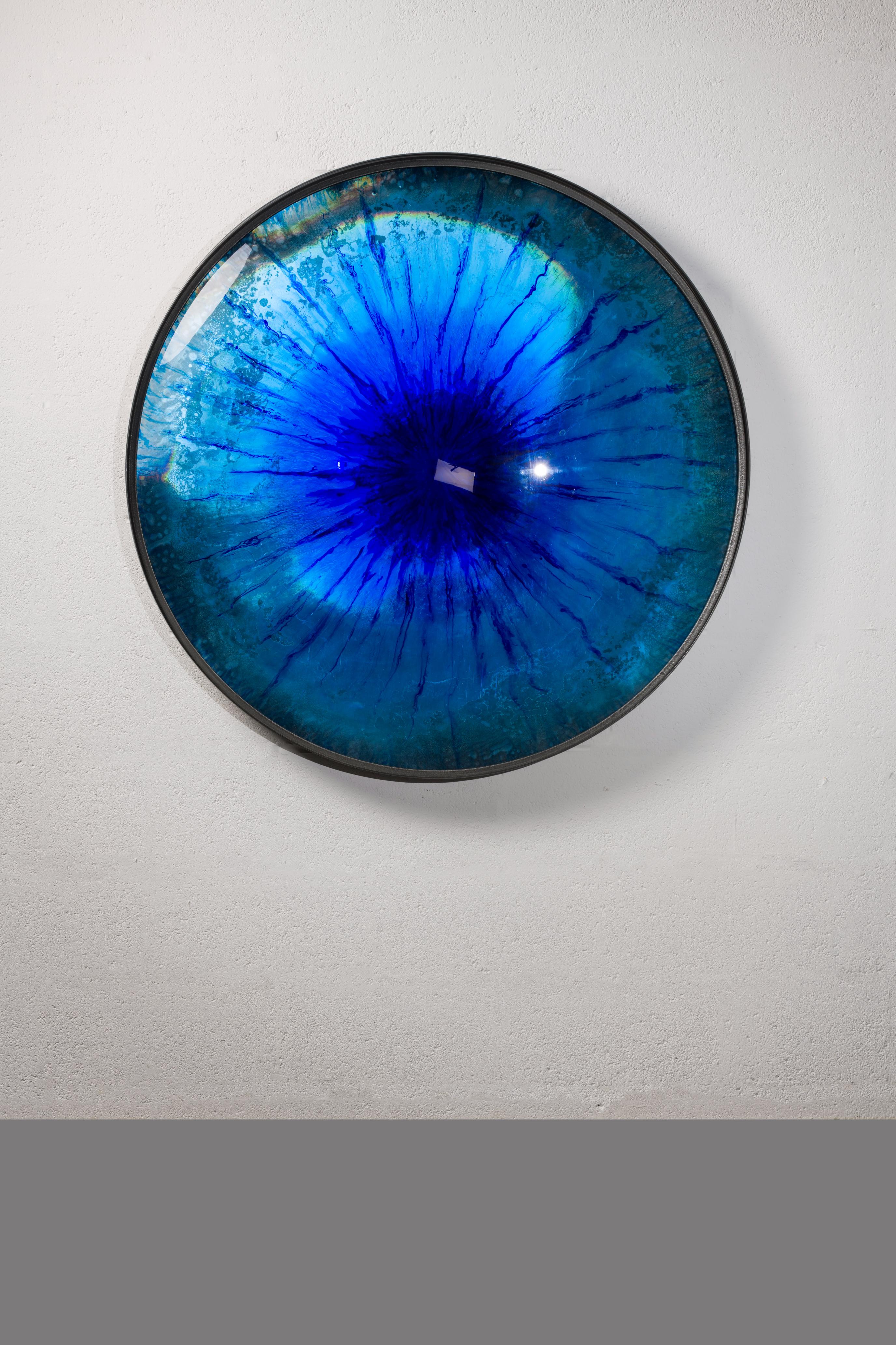 Post-Modern Ionian Iris Mirror by Tom Palmer For Sale