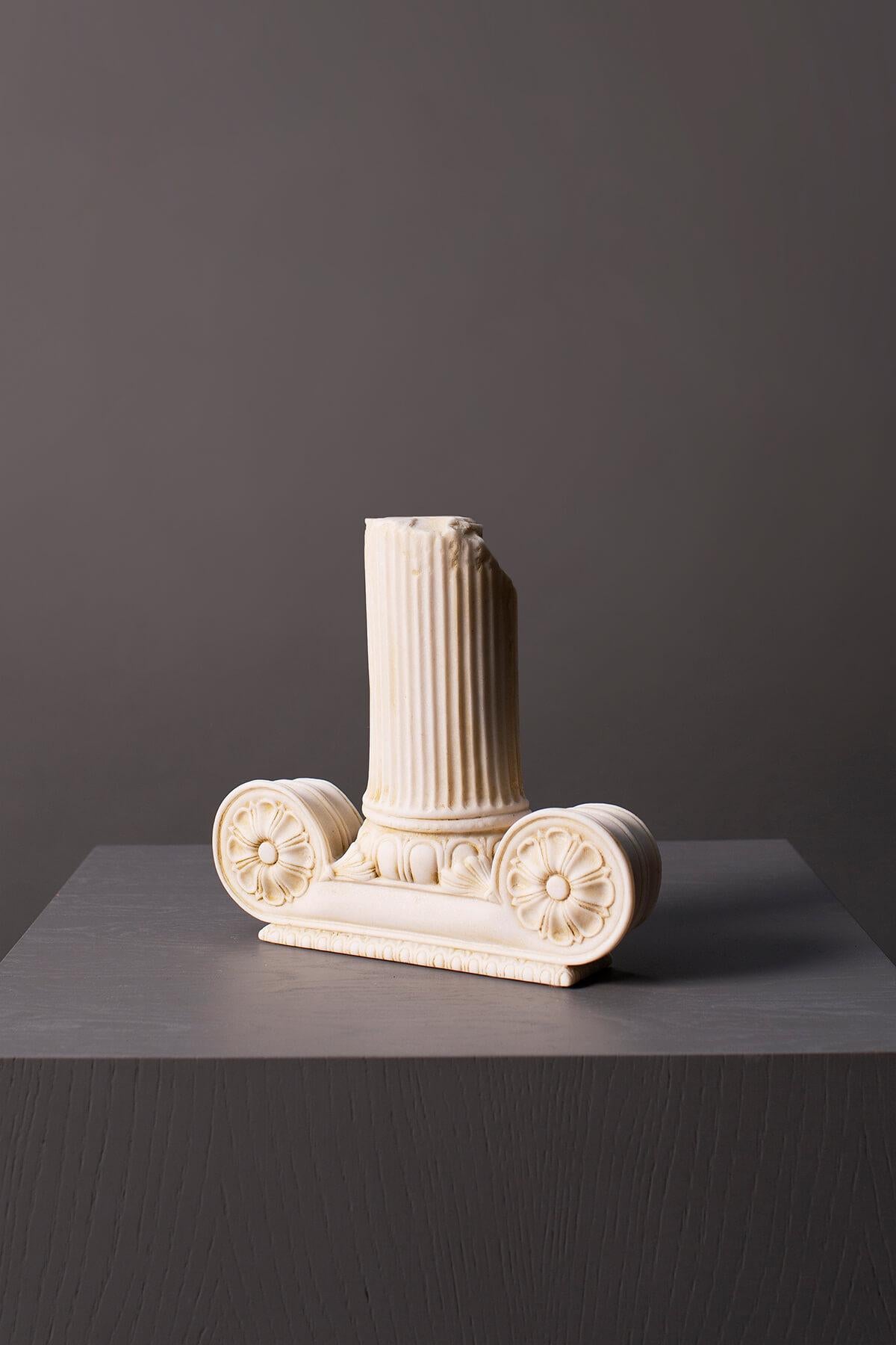 Contemporary Ionic Bookend no:2 Set Made with Compressed Marble Powder For Sale