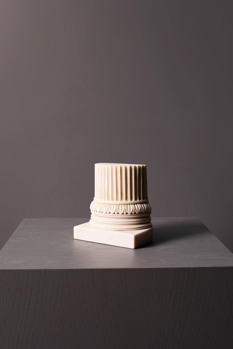 Ionic Bookend Set Made with Compressed Marble Powder For Sale 1