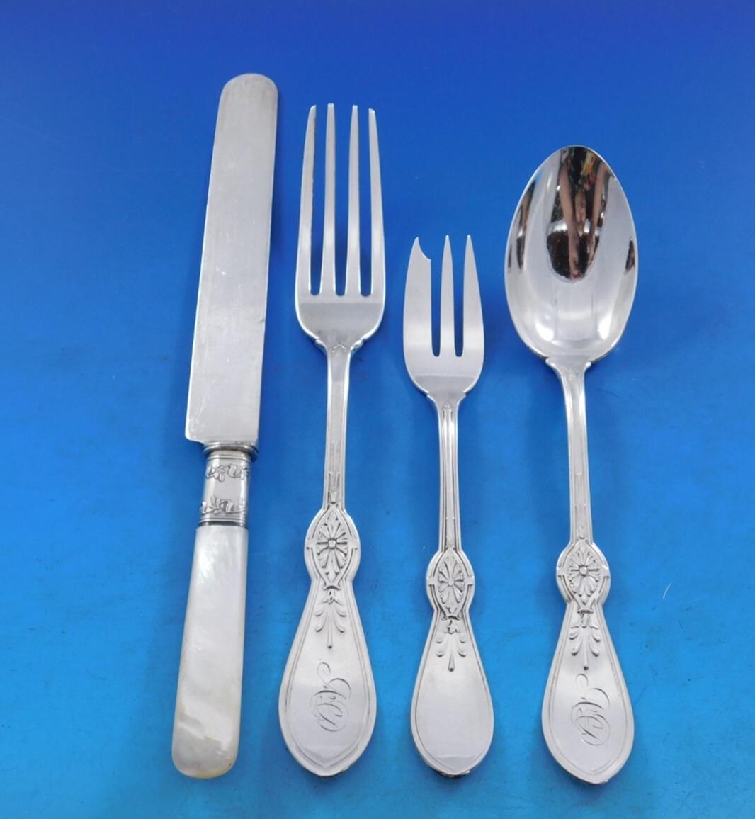 Ionic by Gorham Sterling Silver Flatware Set for 6 Service 33 pieces Early Rare For Sale 6