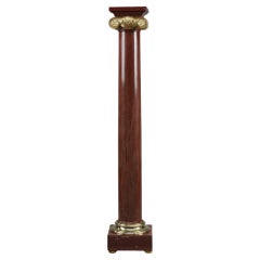 Ionic Column in Red Languedoc Marble and Gilt Bronze