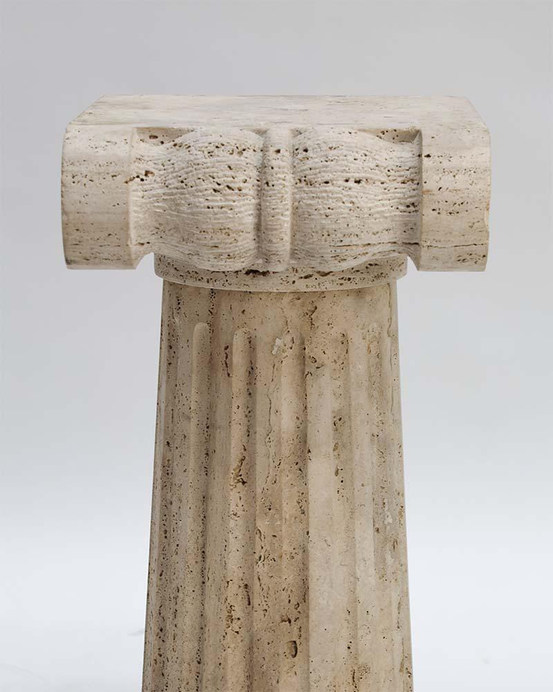 French Ionic Column Marble Pedestal For Sale