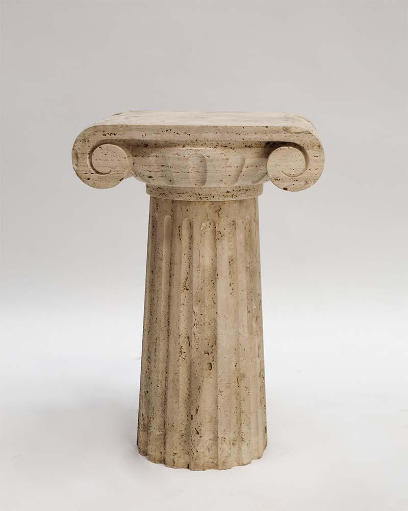 Ionic Column Marble Pedestal In Good Condition For Sale In Los Angeles, CA