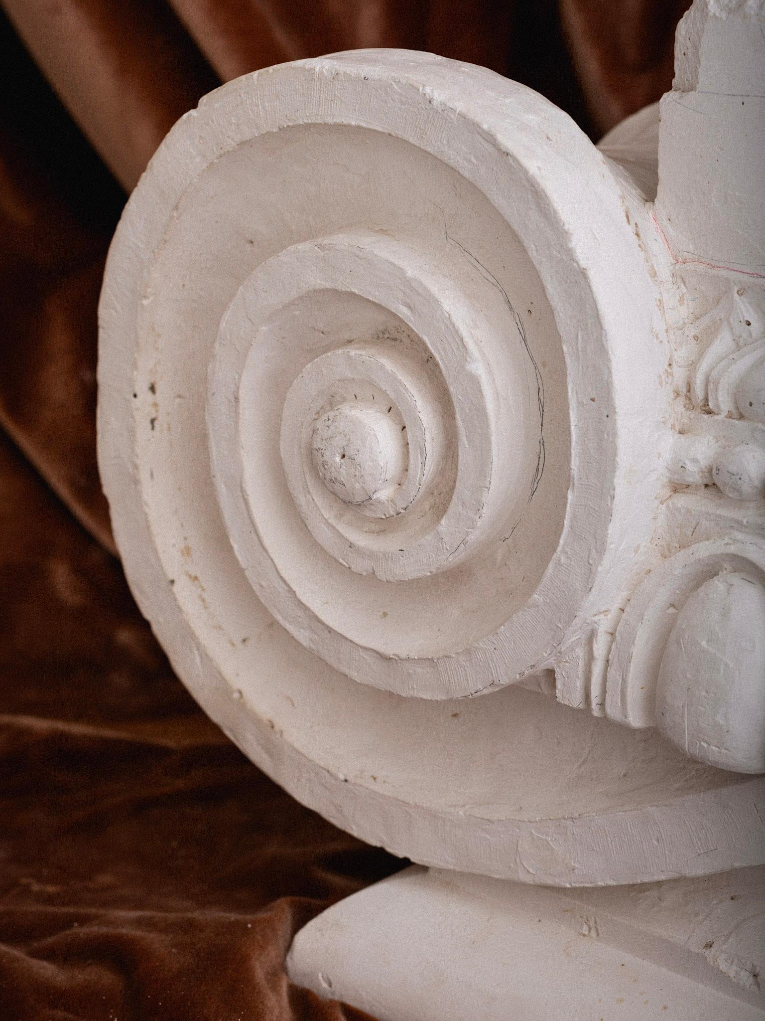 20th Century Ionic Column Plaster Architectural Study Objet D’art For Sale