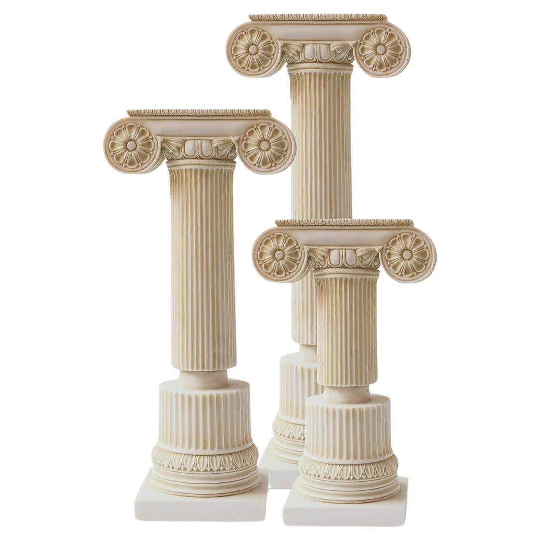 Statue Colonne Ionique en Poudre de Marbre (3 Pieces) **Délai de livraison 4 Semaines**