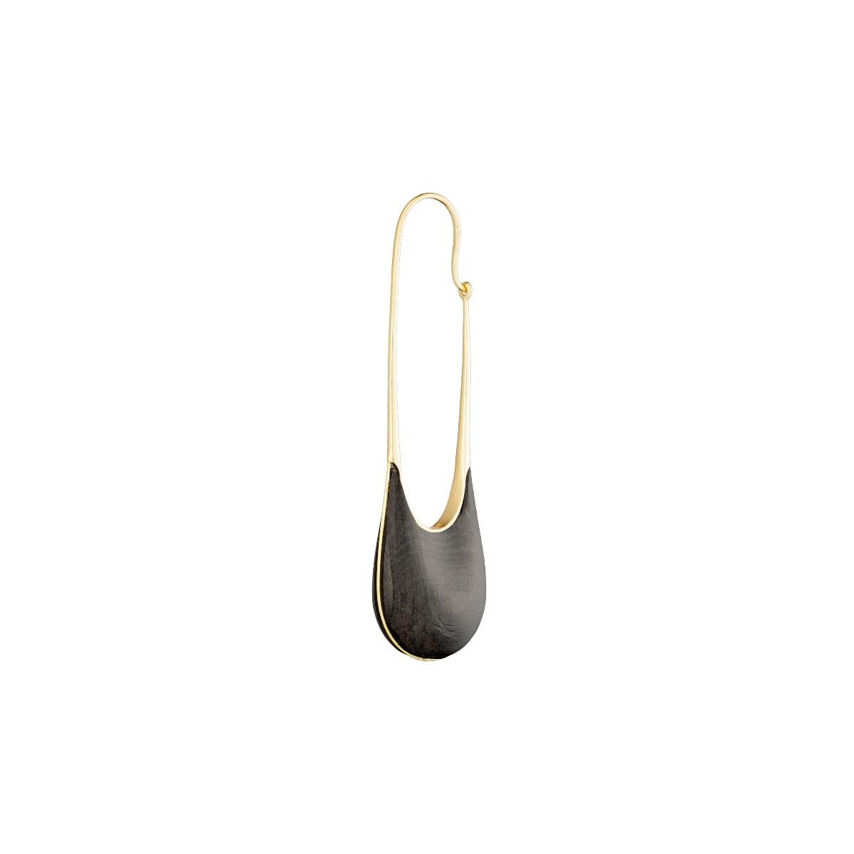 Ionic Mpingo Earring - 18k gold In New Condition In København, DK