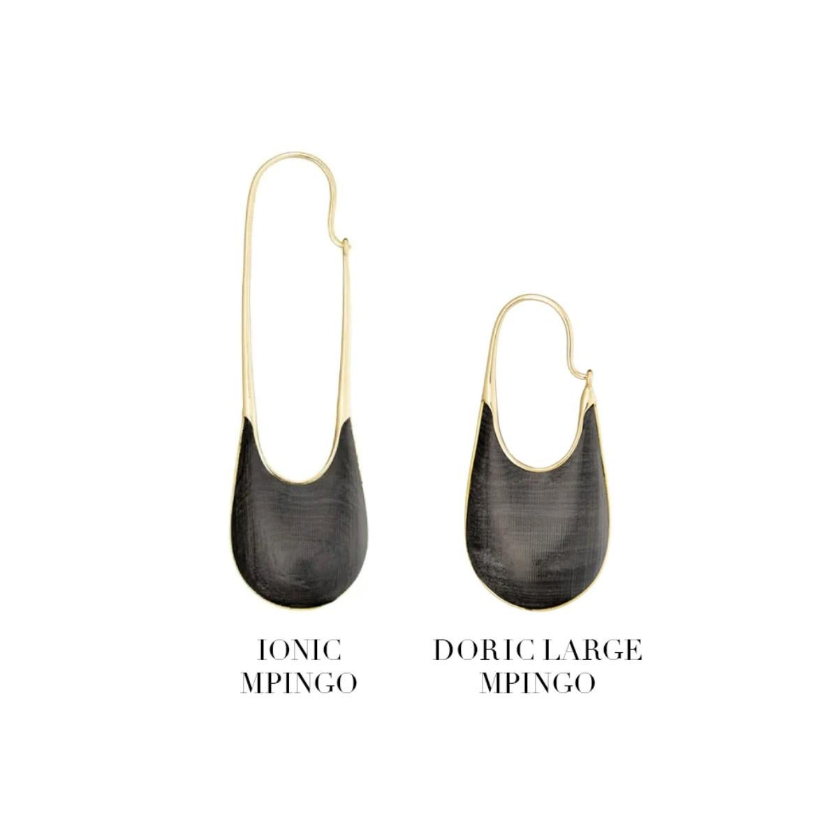 Women's or Men's Ionic Mpingo Earring - 18k gold