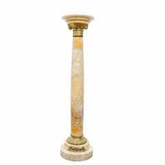 Ionic Pedestal Made of Marble and Mounted with Bronze Decorations