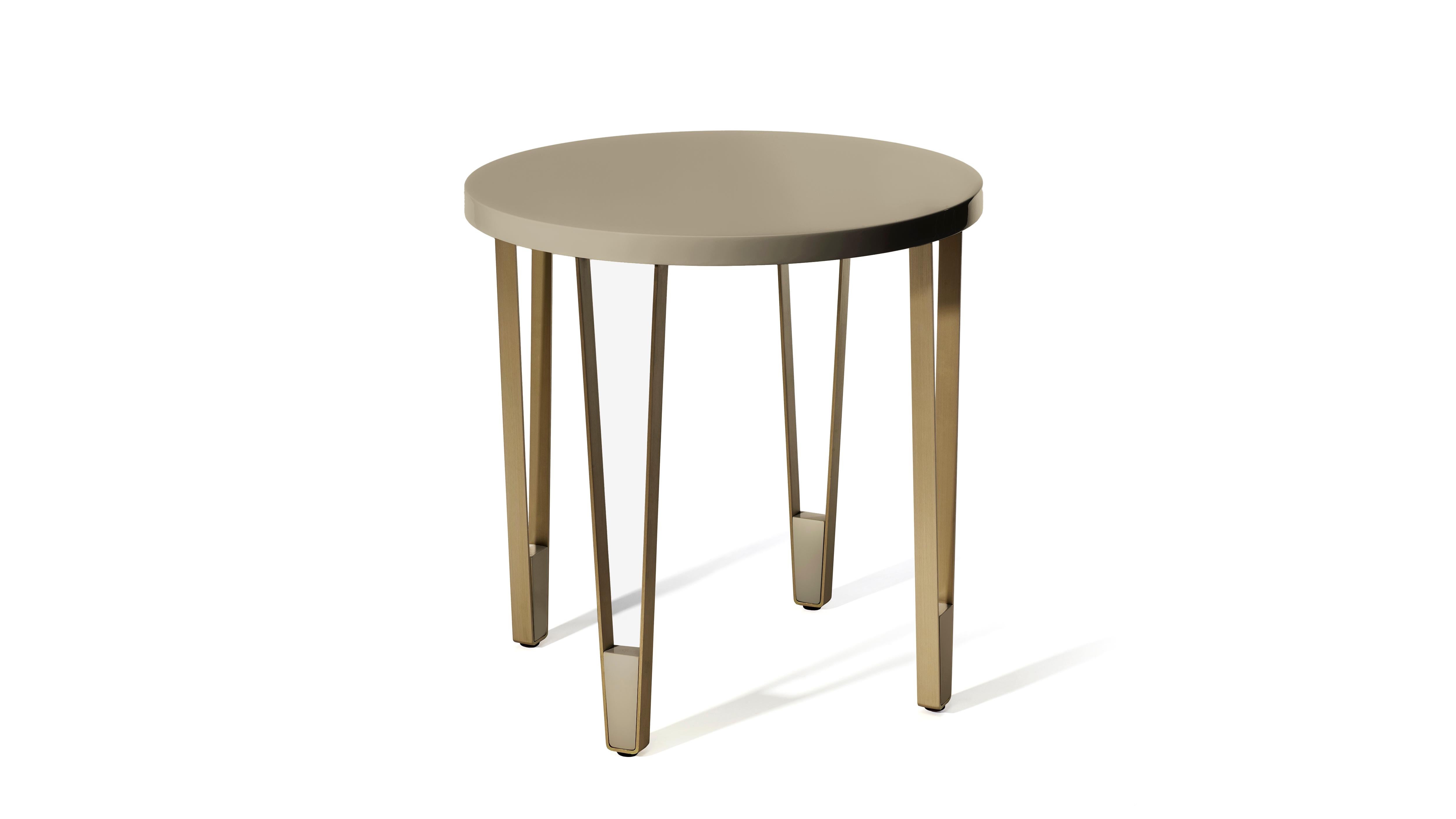 The remains of Ionic temples with their beautiful surviving columns motivated the creation of the Ionic side tables, each one with tripartite columns missing one of its elements.
Designed as an incomplete Ionic column, the base of this author design