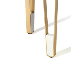 Ionic Round Side Table, White and Brass, InsidherLand by Joana Santos Barbosa