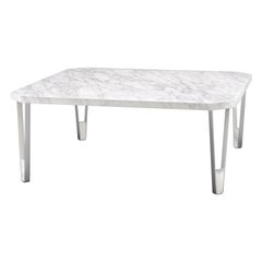 Ionic Square Coffee Table, Carrara Steel, Insidherland by Joana Santos Barbosa