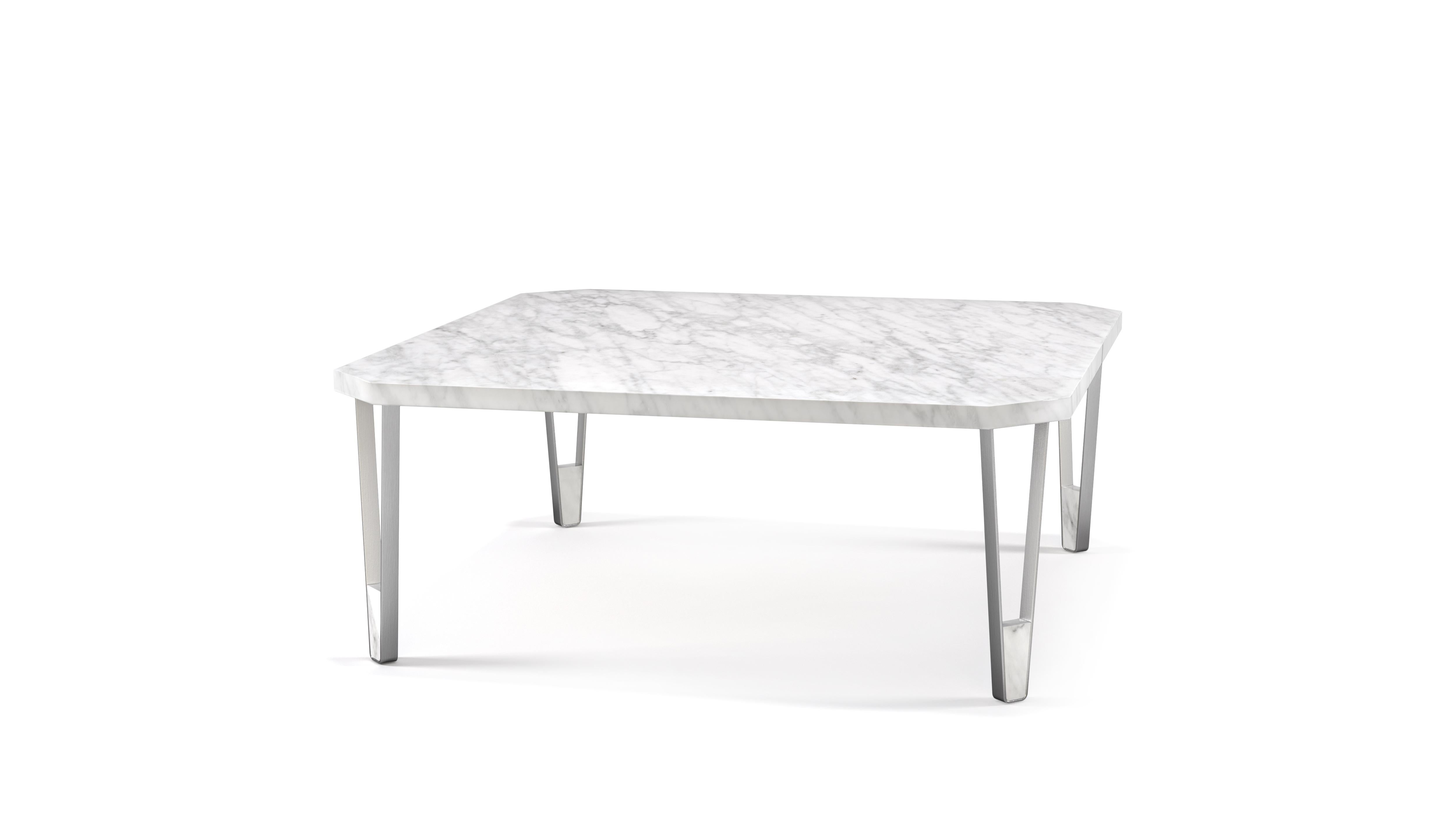 Other Ionic Square Nero Marquina Marble Coffee Table by InsidherLand For Sale