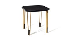 Ionic Square Nero Marquina Marble Side Table by InsidherLand
