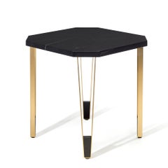 Ionic Square Side Table, Marquina & Brass, InsidherLand by Joana Santos Barbosa