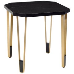 Ionic Square Side Table, Marquina & Brass, InsidherLand by Joana Santos Barbosa