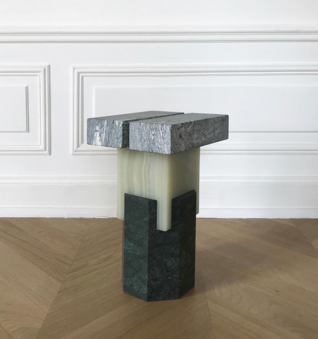 KAPITAL is a series of limited edition tables and stools based on essential forms, reminiscent of primordial stone capitals and simple geometric assemblages commonly found in classical architecture. The distinct and characteristic profiles,