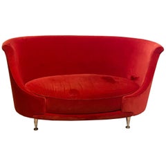 Retro Iosa Ghini for Moroso New Tone Red Oval Sofa
