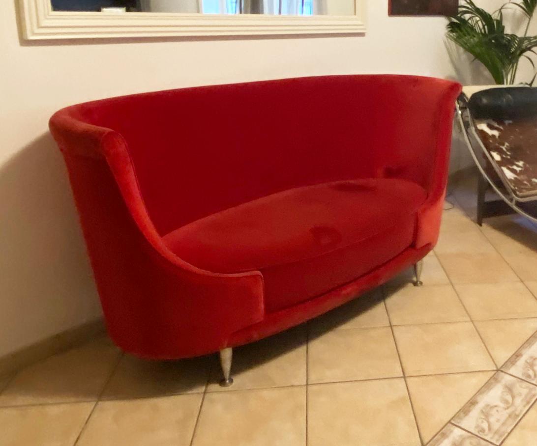 Modern Iosa Ghini for Moroso New Tone Red Oval Sofa