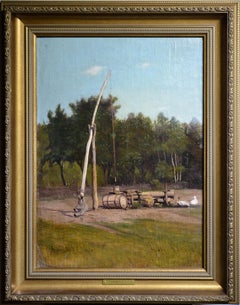 Сountryside landscape Well pole or Shadoof Acknowledged Polish-Russian master