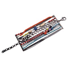 Iosseliani Muticolor Multistrand Chain and Crystals Bracelet with Box Iosseliani Muticolor Multistrand Chain and Crystals Bracelet with Box