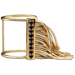 Iosselliani 18 Karat Gold Black Diamonds Pavé ring