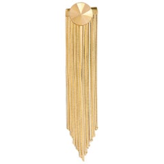 Iconic Design 18K Gold Fringed Single Studded Earring from Iosselliani 