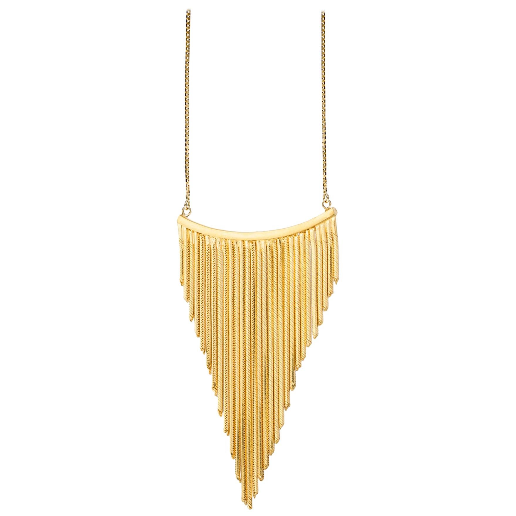 18 Karat Gold Swinging Fringe Necklace from IOSSELLIANI