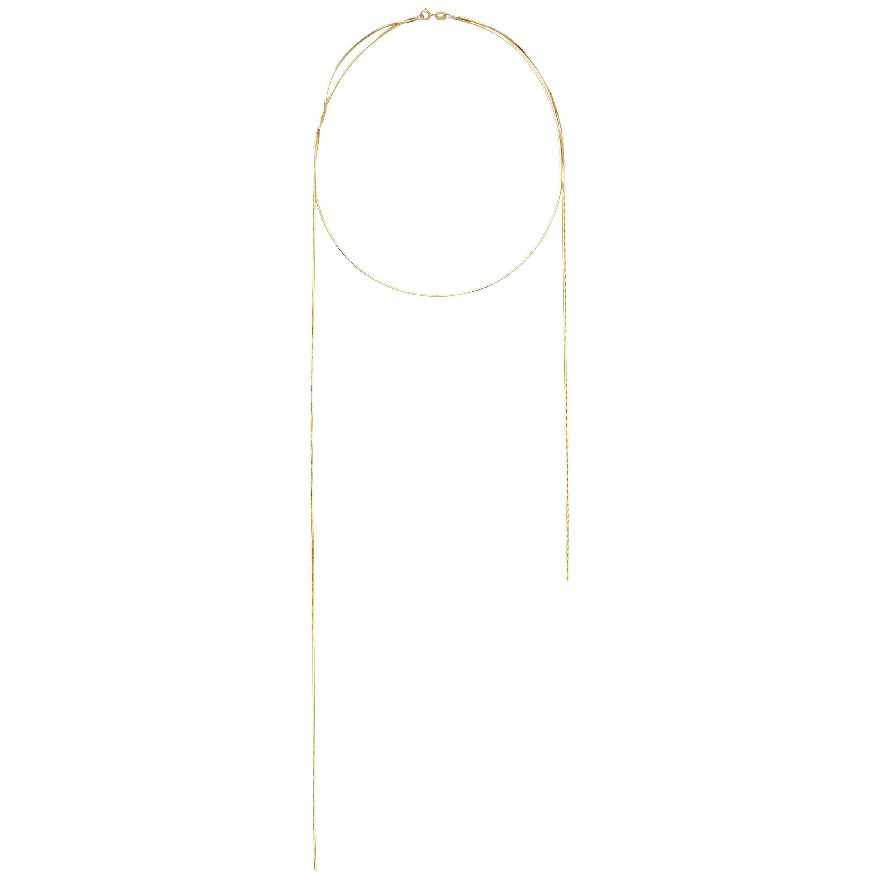 Iosselliani 18 Karat Gold Threads Mid-century Modern Necklace For Sale
