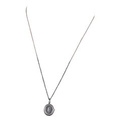 Silver Locket Pendant with initials and Black Diamond Pavè from IOSSELLIANI