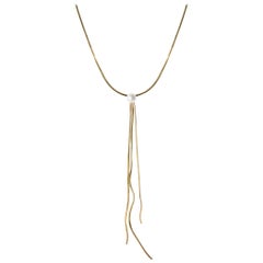 Iosselliani Gold Freshwater Pearl Tassel Necklace