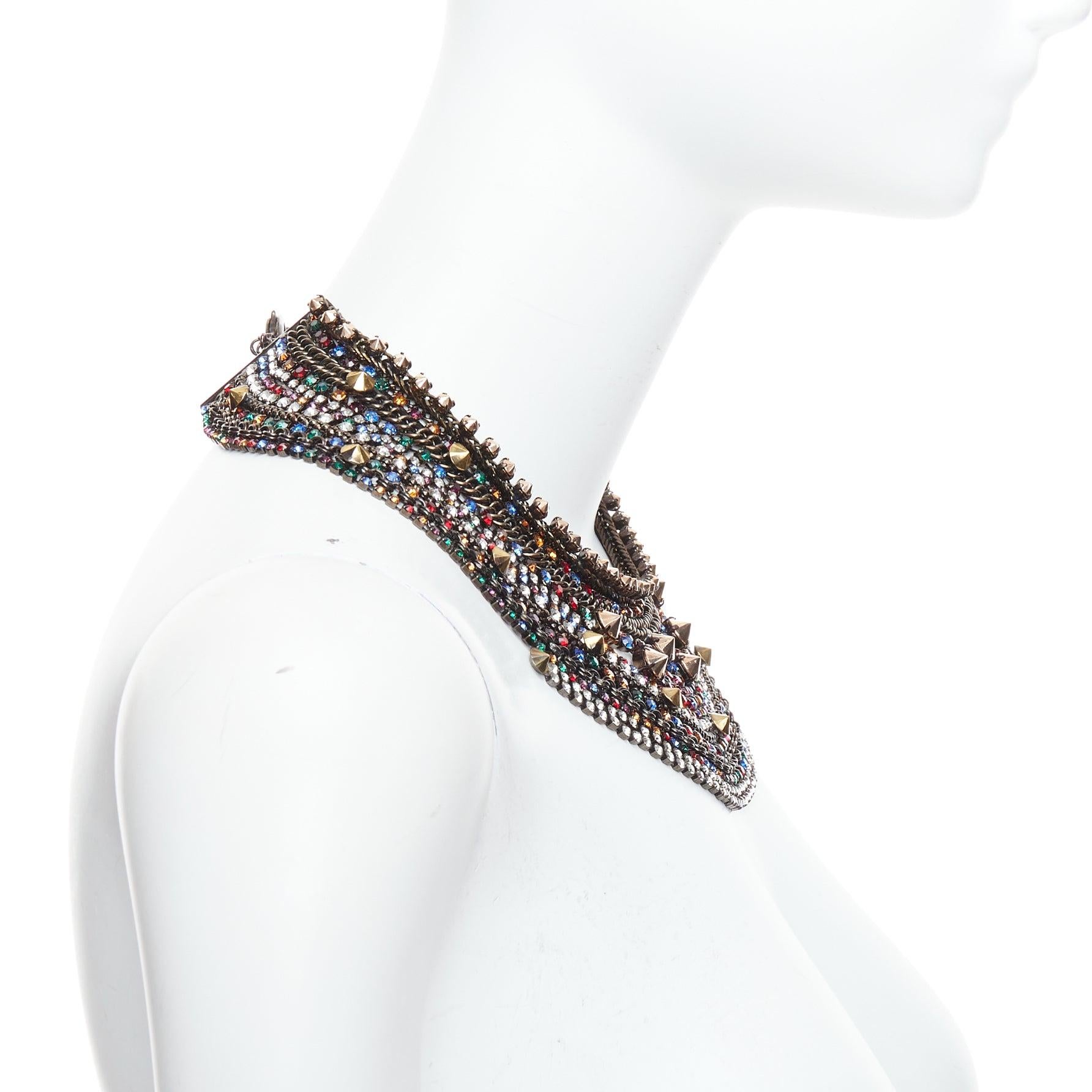 De las mujeres IOSSELLIANI collar de oro con incrustaciones de cristales de strass multicolor en venta
