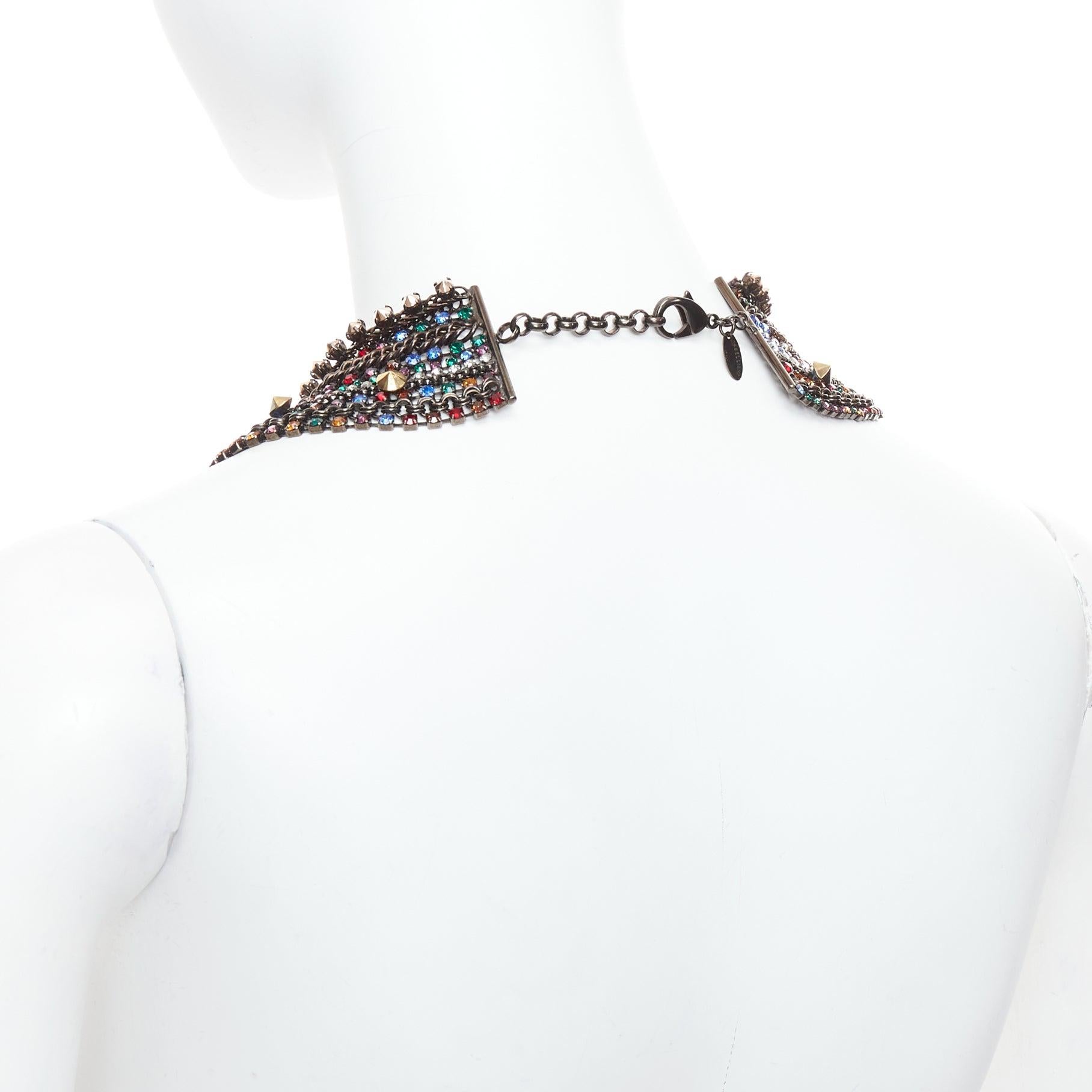 IOSSELLIANI collar de oro con incrustaciones de cristales de strass multicolor en venta 2