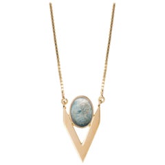 Iosselliani Gold V Aquamarine Necklace Iosselliani Gold V Aquamarine Necklace