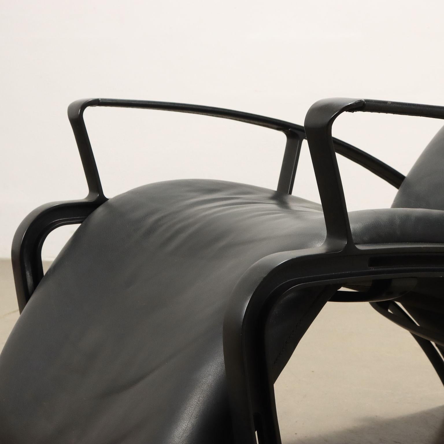 Aluminum 'IP 84 S'  leather Armchair by Ferdinand A. Porsche for Poltrona Frau 1980s