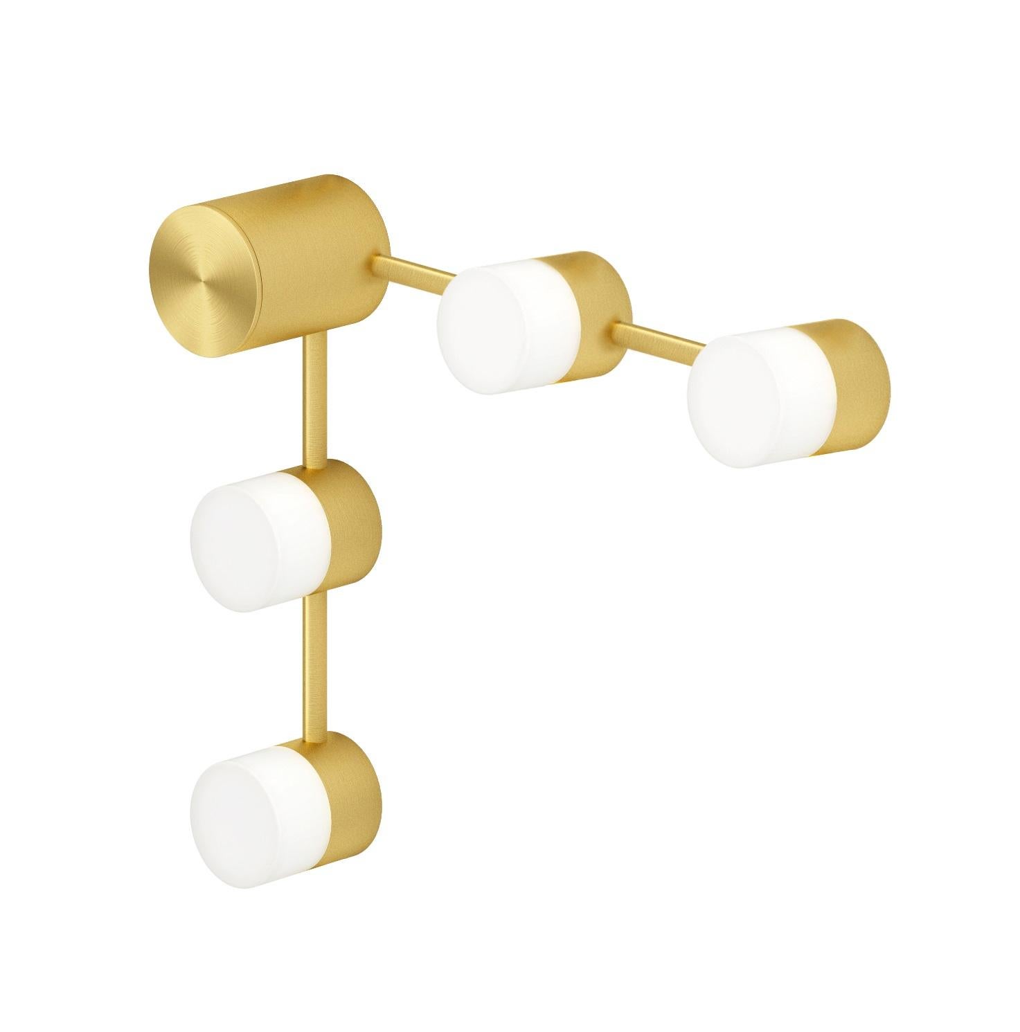 IP backstage C4 satin brass wall light by Emilie Cathelineau
Dimensions: D28.3 x W38.3 X H9.2 cm
Materials: solid brass, satin brass
Others finishes and dimensions available.

All our lamps can be wired according to each country. If sold to the